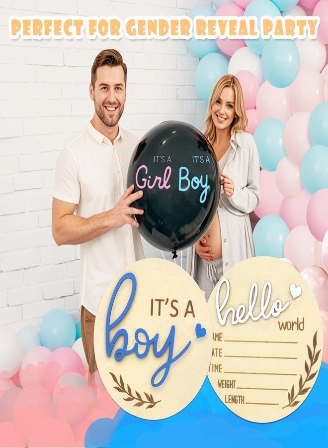 AINBIN Hello World Newborn Sign Boy, Gender Reveal Birth Announcement Sign, 2PCS Its a Boy and Hello World baby Welcome Board Wooden Name Announcement Plaque for Photo Props Baby Shower Hospital Nursery - Image 4